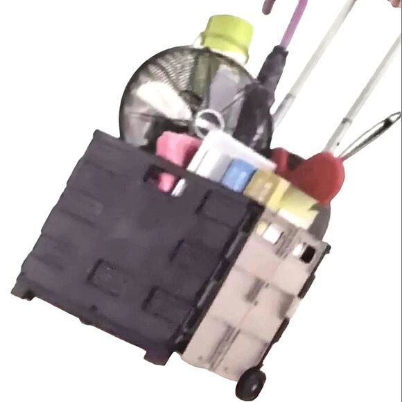 Vanderbilt Collapsible Rolling Utility Cart- Rose/Black - Picture 1 of 5